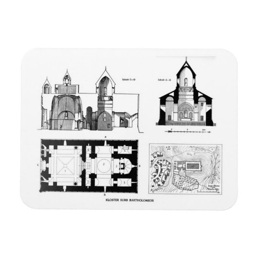 Sint-Bartholomew klooster, verdieping en dwarsplan Magneet (Horizontaal)
