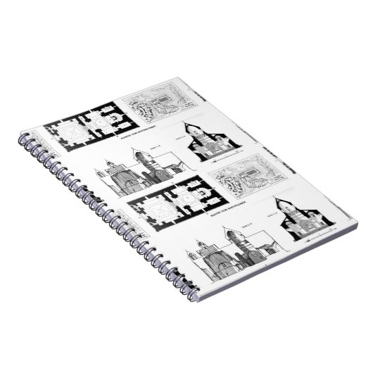 Sint-Bartholomew klooster, verdieping en dwarsplan Notitieboek (Rechterzijde)