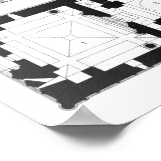 Sint-Bartholomew klooster, verdieping en dwarsplan Poster (Hoek)