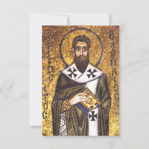 Sint Basilius de Grote Byzantijnse Gouden Heilige Bedankkaart