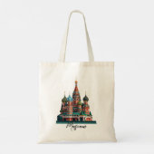 Sint-Basiliuskathedraal in Moskou Tote Bag (Achterkant)