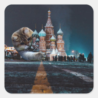 Sint-Basilkathedraal en Hosico Vierkante Sticker