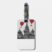 Sint-Basilkathedraal en Rode heteluchtballonnen Bagagelabel (Achterkant verticaal)