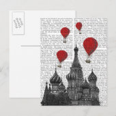 Sint-Basilkathedraal en Rode heteluchtballonnen Briefkaart (Voorkant / Achterkant)