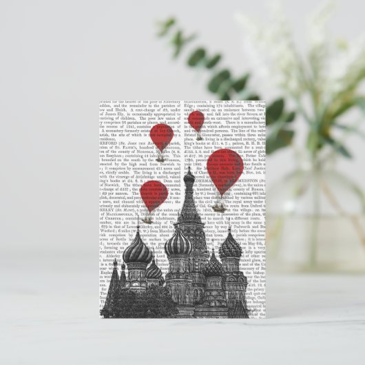 Sint-Basilkathedraal en Rode heteluchtballonnen Briefkaart (Staand voorkant)