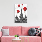 Sint-Basilkathedraal en Rode heteluchtballonnen Canvas Afdruk (Insitu (Woonkamer))