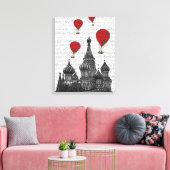 Sint-Basilkathedraal en Rode heteluchtballonnen Canvas Afdruk (Insitu (Woonkamer))