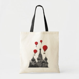 Sint-Basilkathedraal en Rode heteluchtballonnen Tote Bag