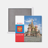 Sint-Basilkathedraal in Moskou Magneet (Voorkant / Achterkant)