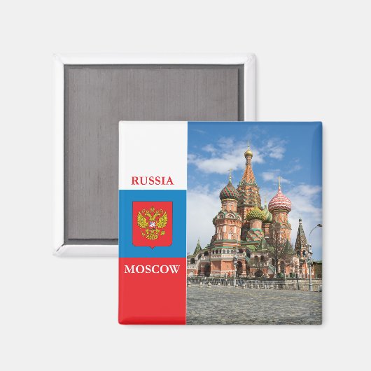 Sint-Basilkathedraal in Moskou Magneet (Voorkant / Achterkant)