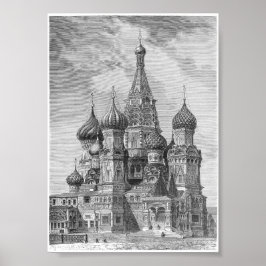 Sint-Basilkathedraal in Moskou Poster