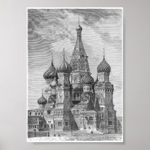 Sint-Basilkathedraal in Moskou Poster