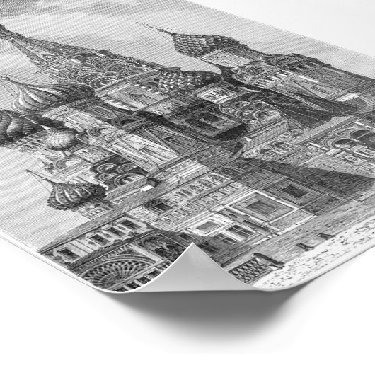 Sint-Basilkathedraal in Moskou Poster (Hoek)