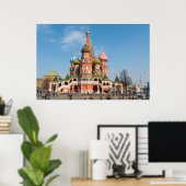 Sint-Basilkathedraal in Moskou Poster (Thuiskantoor)