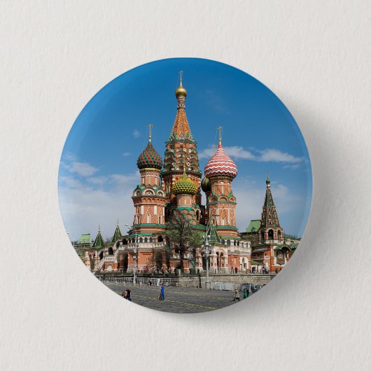 Sint-Basilkathedraal in Moskou Ronde Button 5,7 Cm (Voorkant)