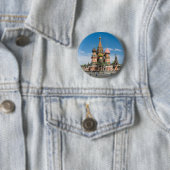 Sint-Basilkathedraal in Moskou Ronde Button 5,7 Cm (In situ)