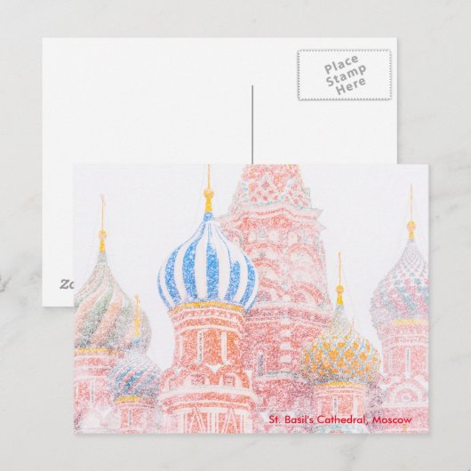 Sint-Basilkathedraal in Snowstorm Briefkaart (Voorkant / Achterkant)