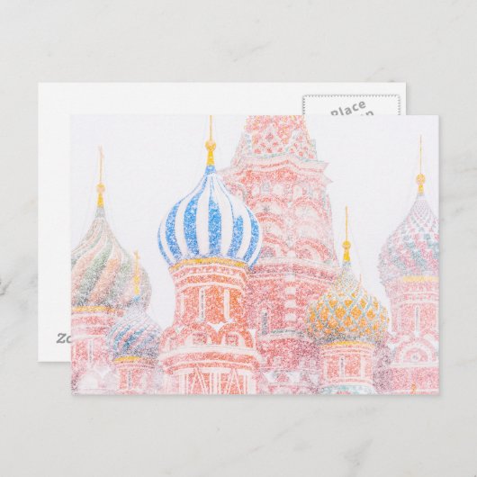 Sint-Basilkathedraal in Snowstorm Briefkaart (Voorkant / Achterkant)