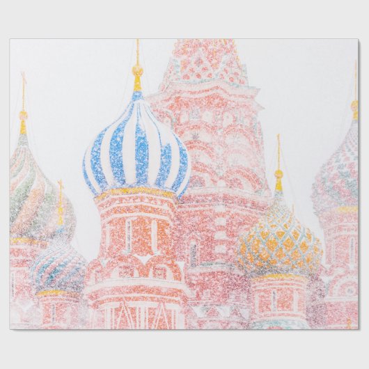 Sint-Basilkathedraal in Snowstorm Cadeaupapier (Vlak)