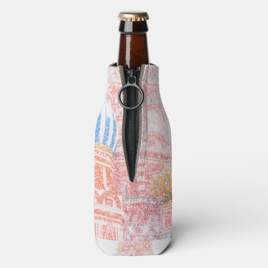 Sint-Basilkathedraal in Snowstorm Flesjeskoeler (Fles Achterkant)