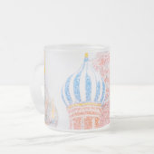 Sint-Basilkathedraal in Snowstorm Matglas Koffiemok (Voorkant links)