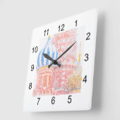 Sint-Basilkathedraal in Snowstorm Vierkante Klok (Hoek)