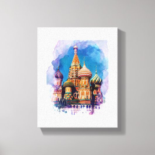 Sint-Basilkathedraal Moskou-Rusland Architectuur Canvas Afdruk (Voorkant)