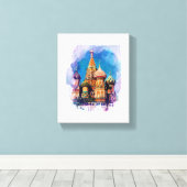 Sint-Basilkathedraal Moskou-Rusland Architectuur Canvas Afdruk (Insitu (Houten vloer))