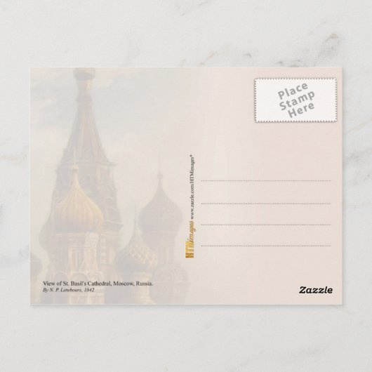 Sint-Basilkathedraal, Moskou, Rusland. Briefkaart (Achterkant)