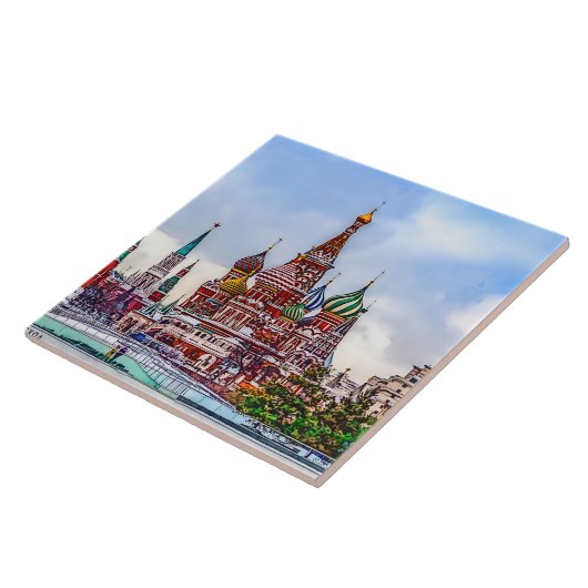 Sint-Basilkathedraal. Moskou, Rusland Tegeltje (Zijkant)
