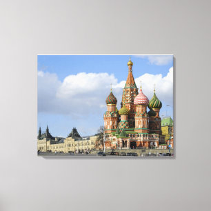 Sint-Basilkathedraal. Rode Plein Moskou Rusland Canvas Afdruk