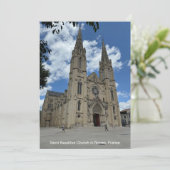 Sint-Baudilus-kerk in Nimes, Frankrijk, op een Feestdagenkaart (Staand voorkant)