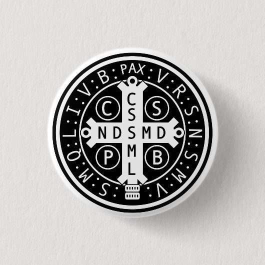 Sint-Benedictus-Buttonnen, alle vormen en vormen Ronde Button 3,2 Cm (Voorkant)