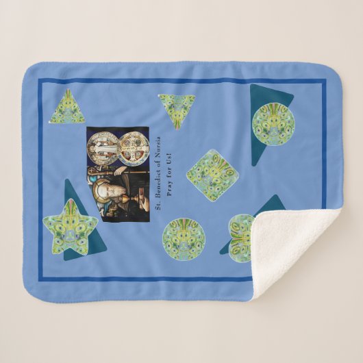 Sint Benedictus Nursia Sherpa Deken (Voorkant (horizontaal))