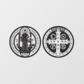 Sint-Benedictus van de Nursiedemacht - katholiek Raamsticker (Vel)