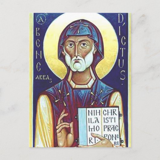 Sint Benedictus van Nursia Christelijke monnik Briefkaart (Voorkant)