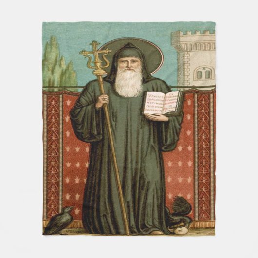 Sint Benedictus van Nursia Fleece Deken (Voorkant)