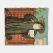 Sint Benedictus van Nursia Fleece Deken (Voorkant (Horizontaal))