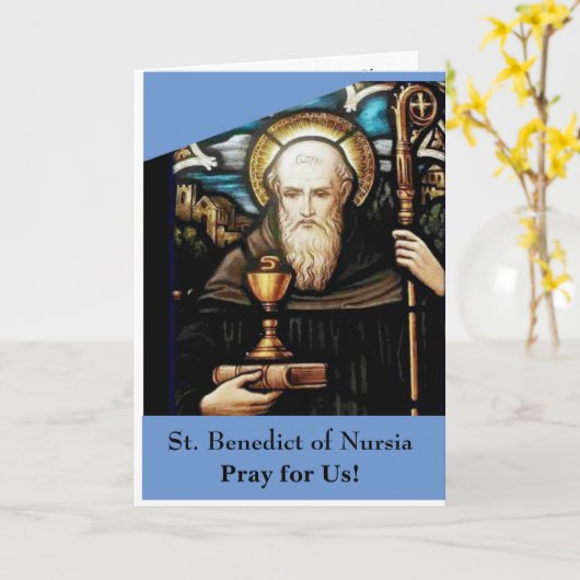Sint Benedictus van Nursia Kaart (Gele Bloem)