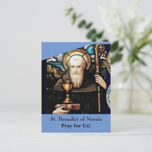 Sint Benedictus van Nursia Kaart (Staand voorkant)