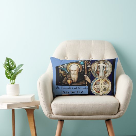 Sint Benedictus van Nursia Kaart Kussen (Stoel)