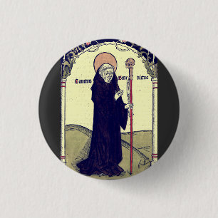 Sint Benedictus van Nursia Patroon van Europa Kath Ronde Button 3,2 Cm