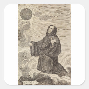 Sint-Benedictus van Nursia Vader van het monastici Vierkante Sticker