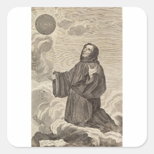 Sint-Benedictus van Nursia Vader van het monastici Vierkante Sticker (Voorkant)