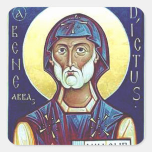 Sint-Benedictus van Nursia Vierkante Sticker