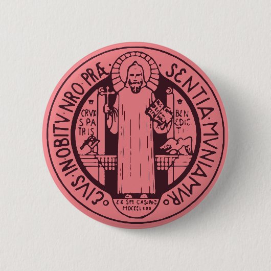 Sint-Benedictusmedaille Ronde Button 5,7 Cm (Voorkant)