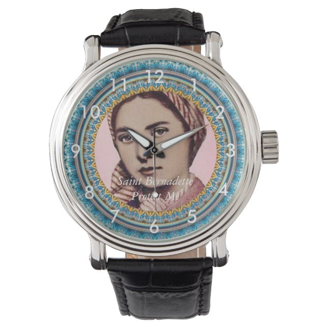 Sint Bernadette Bescherm Me Horloge (Voorkant)