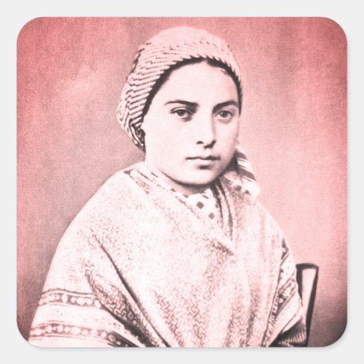 Sint Bernadette Soubirous als kind Vierkante Sticker (Voorkant)