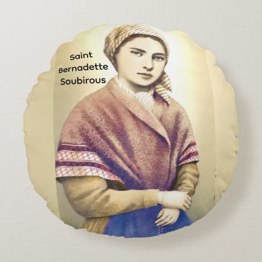 Sint Bernadette Soubirous Rond Kussen (Voorkant)