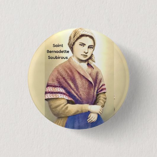 Sint Bernadette Soubirous Ronde Button 3,2 Cm (Voorkant)